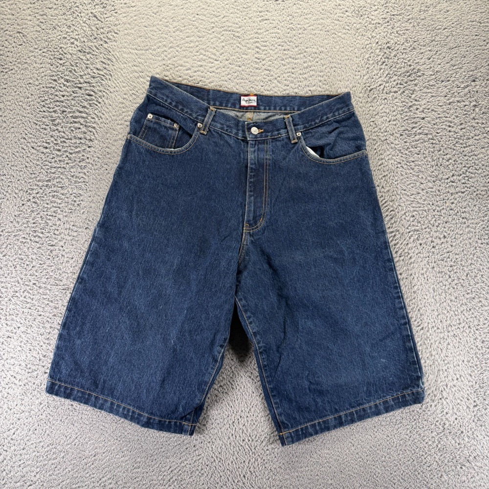 Vintage Pepe Jeans Shorts Mens 36 Blue Cotton Denim Bermuda Workwear Baggy USA